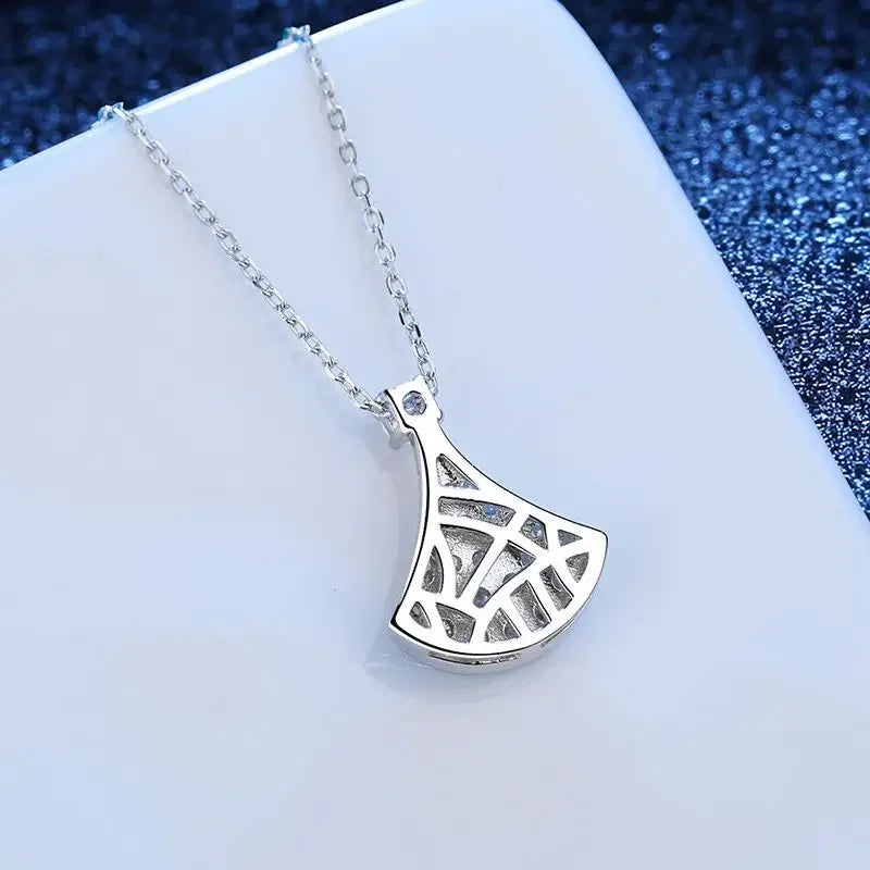 100% 925 Sterling Silver 0.62 Carat Real Round Cut Zircon Pendant Necklace For Women Wedding Party Bridal Fine Jewelry