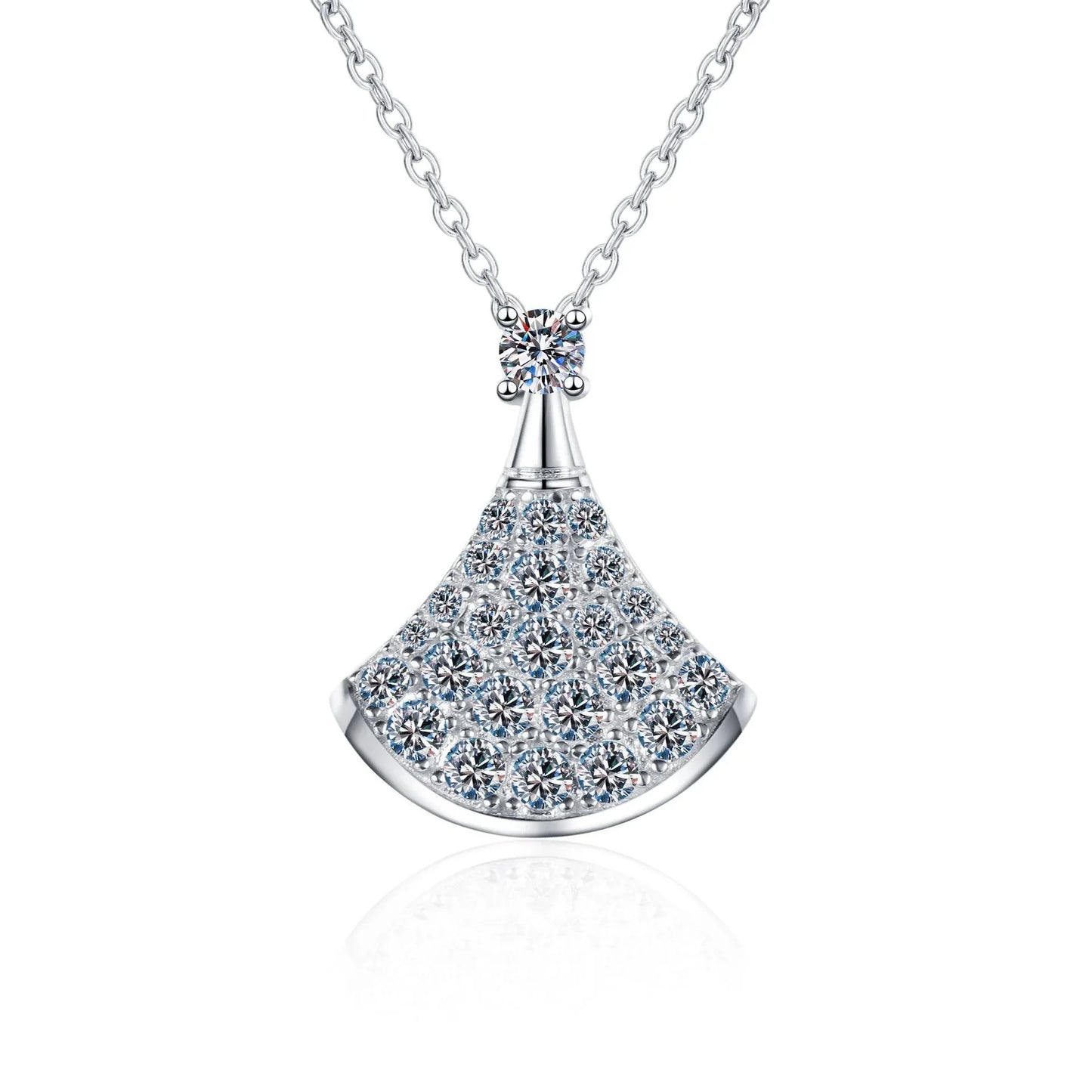 100% 925 Sterling Silver 0.62 Carat Real Round Cut Zircon Pendant Necklace For Women Wedding Party Bridal Fine Jewelry