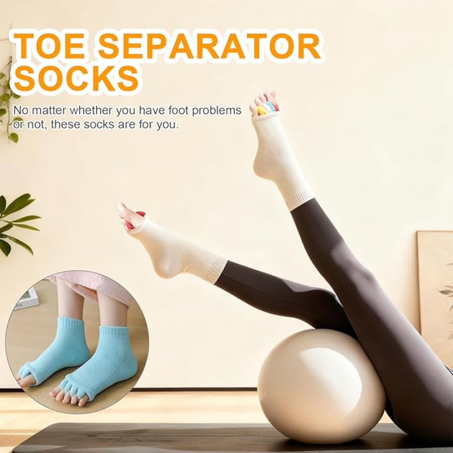 Foot Alignment Socks Toe Separators Bunion Socks Toe Separator Socks
