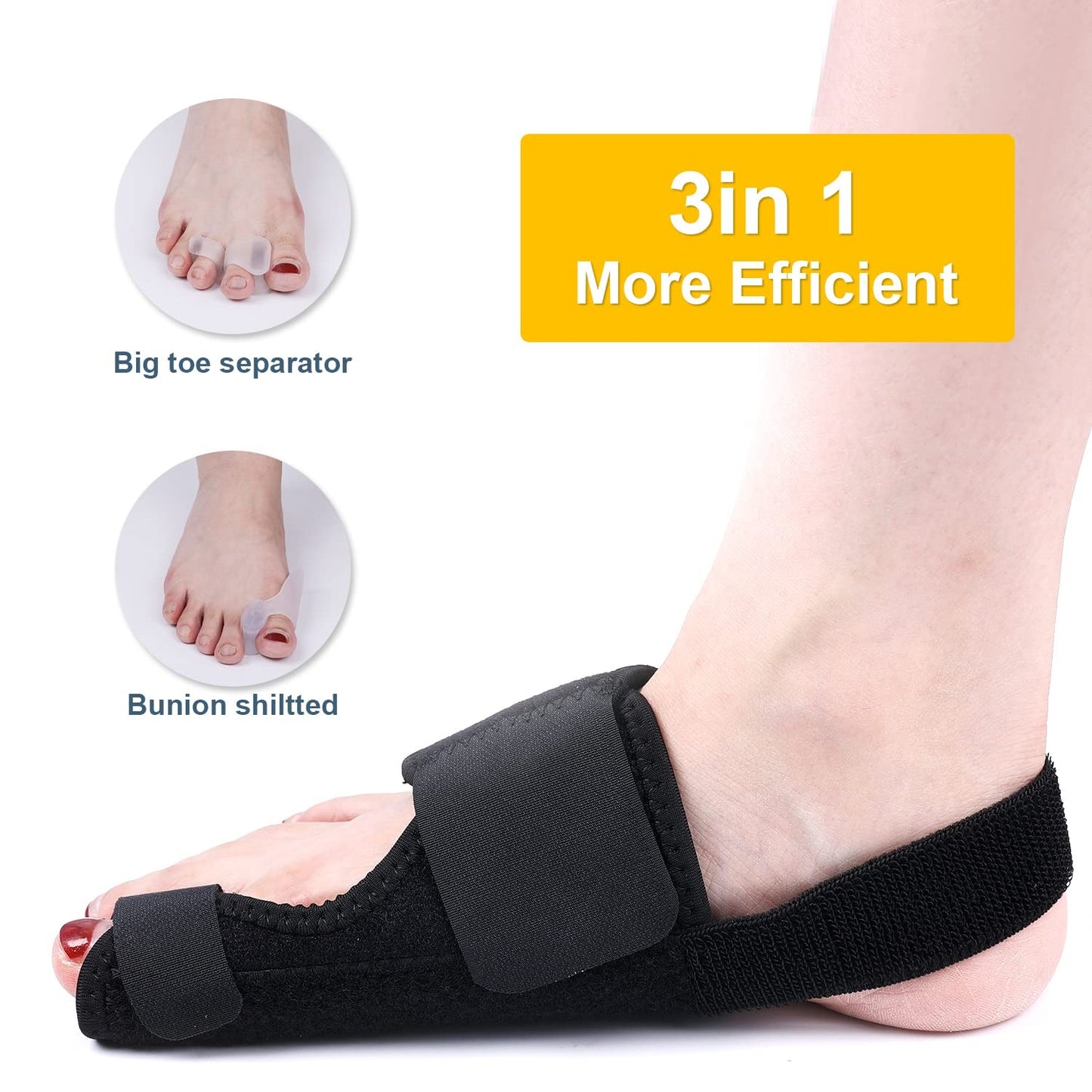 1 pairs Bunion Corrector For Women And Men, Adjustable Splint Pads, Orthopedic Straightener, Separator, Hallux Valgus Day/night Supports, Bunion Corrector For Big Toe