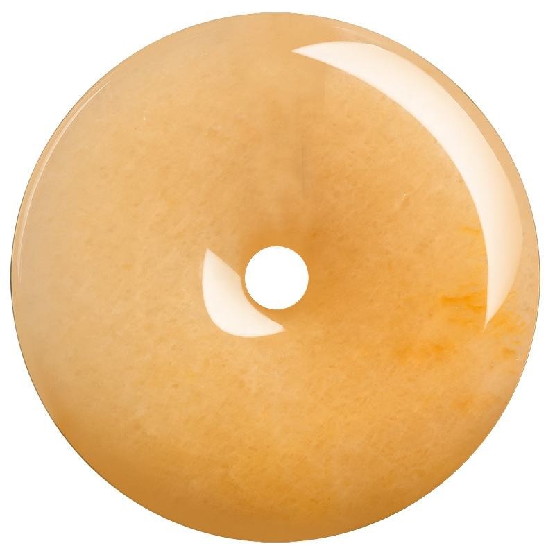 Genuine natural Donut Jade necklace topaz Ping An buckle Pendant Circle Necklace Round Pendant Jade Minimalist Rope adjustable Mama Necklace