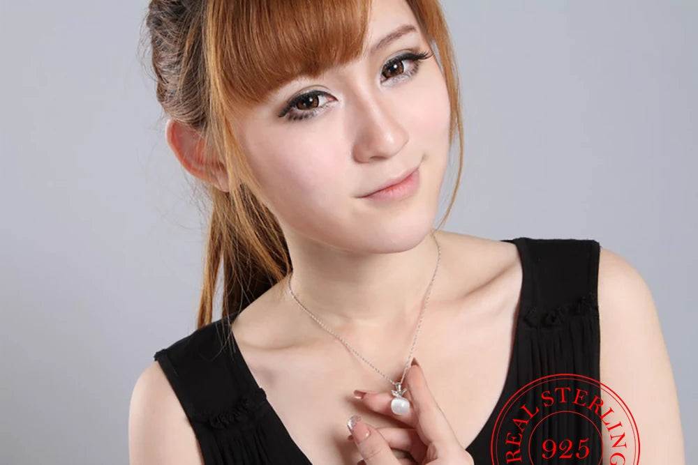 925 Sterling Silver Opal Apple Pendant Necklace – Pink & White Moonstone Charm Jewelry for Women, Girls | Dainty Adjustable Chain, Gift for Her, Birthstone Necklace