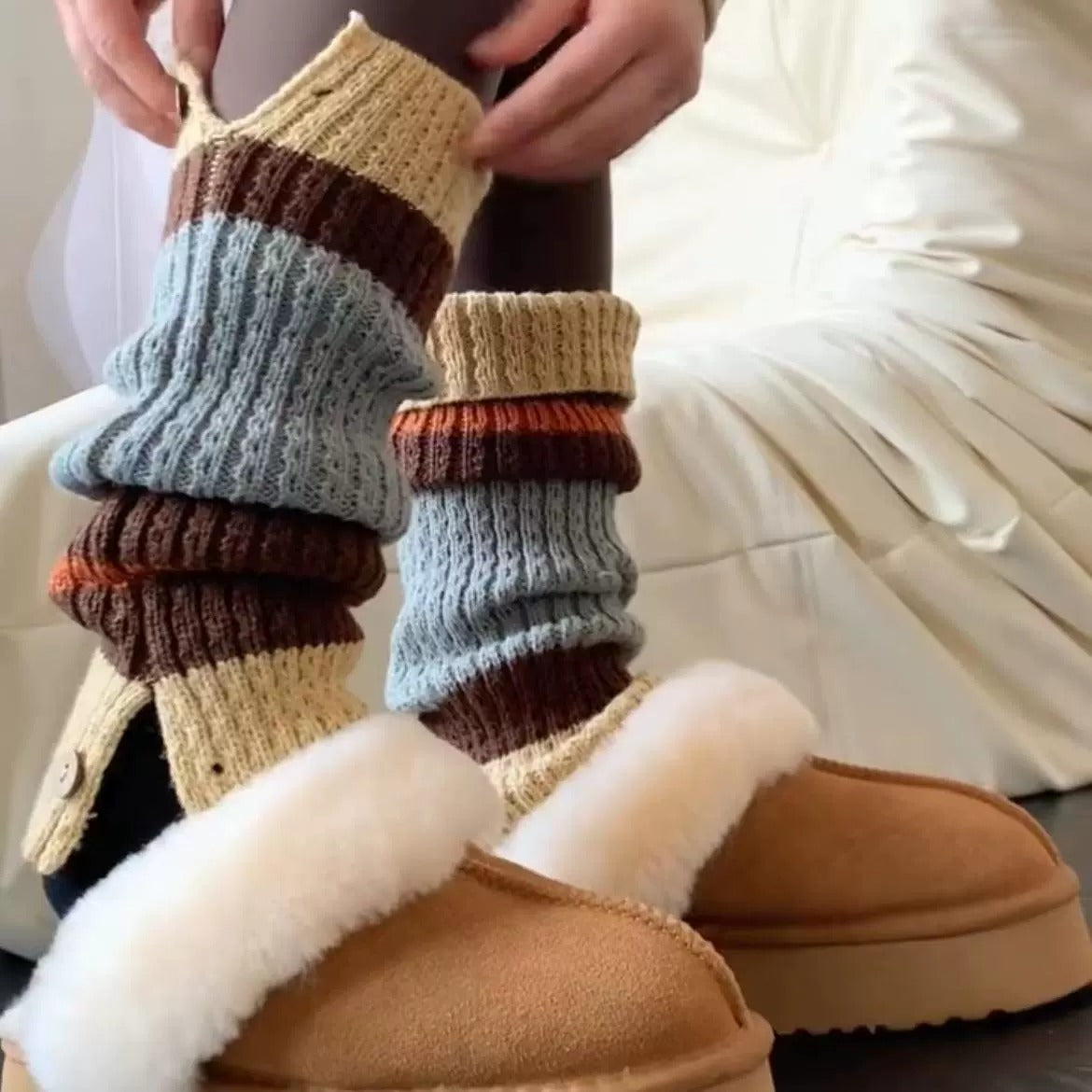 2 Pairs -Stay Stylish & Cozy with Our Japanese Lolita Leg Warmers!