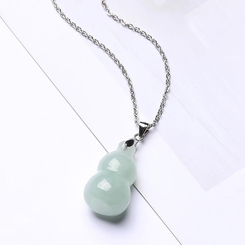 Genuine Natural Tiny Gourd Jade necklace S925 Silver inlay Jadeite Pendant Untreated Grade A Certified Carved Authentic Burma Dainty gift