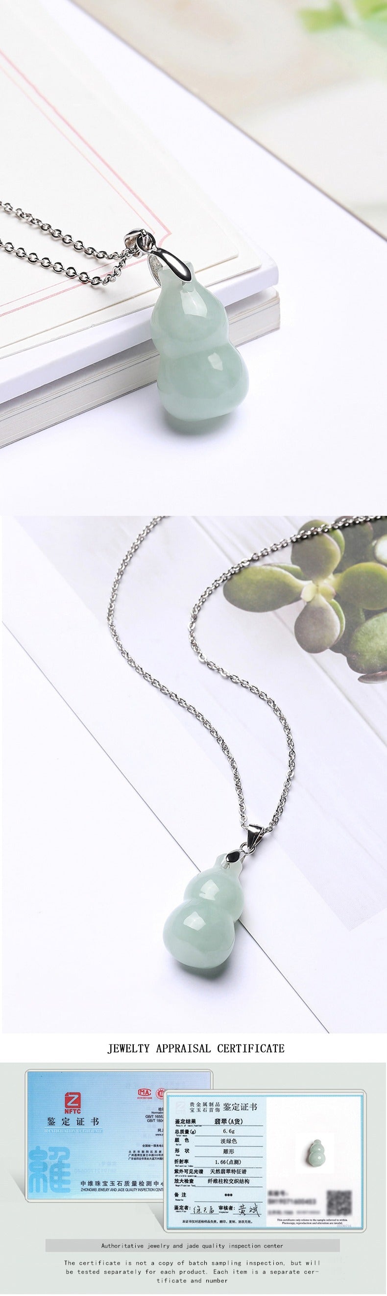 Genuine Natural Tiny Gourd Jade necklace S925 Silver inlay Jadeite Pendant Untreated Grade A Certified Carved Authentic Burma Dainty gift