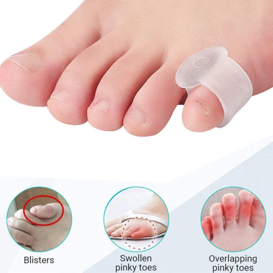 8 Pcs Silicone Gel Bunion Corrector for Pinky Toes – Relief for Blisters, Swelling & Overlapping Toes | Soft & Comfortable Toe Separator for Women & Men