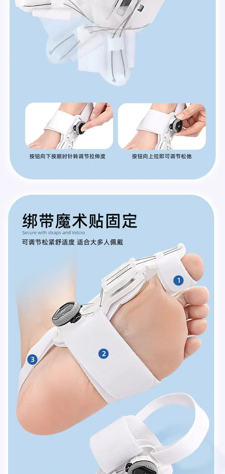 Bunion Corrector & Toe Straightener – Adjustable 3D Support Brace with Silicone Pad, ABS Splint & Comfort Straps for Pain Relief (Hallux Valgus, Big Toe Alignment)