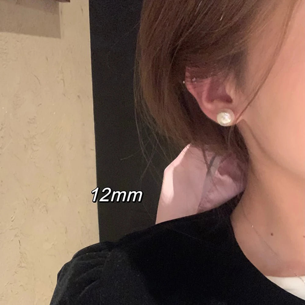 8/10/12/14mm Korean Fashion Pearl Clip Earrings for Women Girls Vintage Golden Ear Cuff Clip Without Pierced Ear Cuff Jewelry