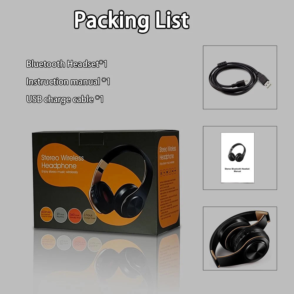 Headphones Bluetooth Headset Earphone Wireless Headphones Stereo Foldable Sport Earphone Microphone Headset Handfree MP3 Player