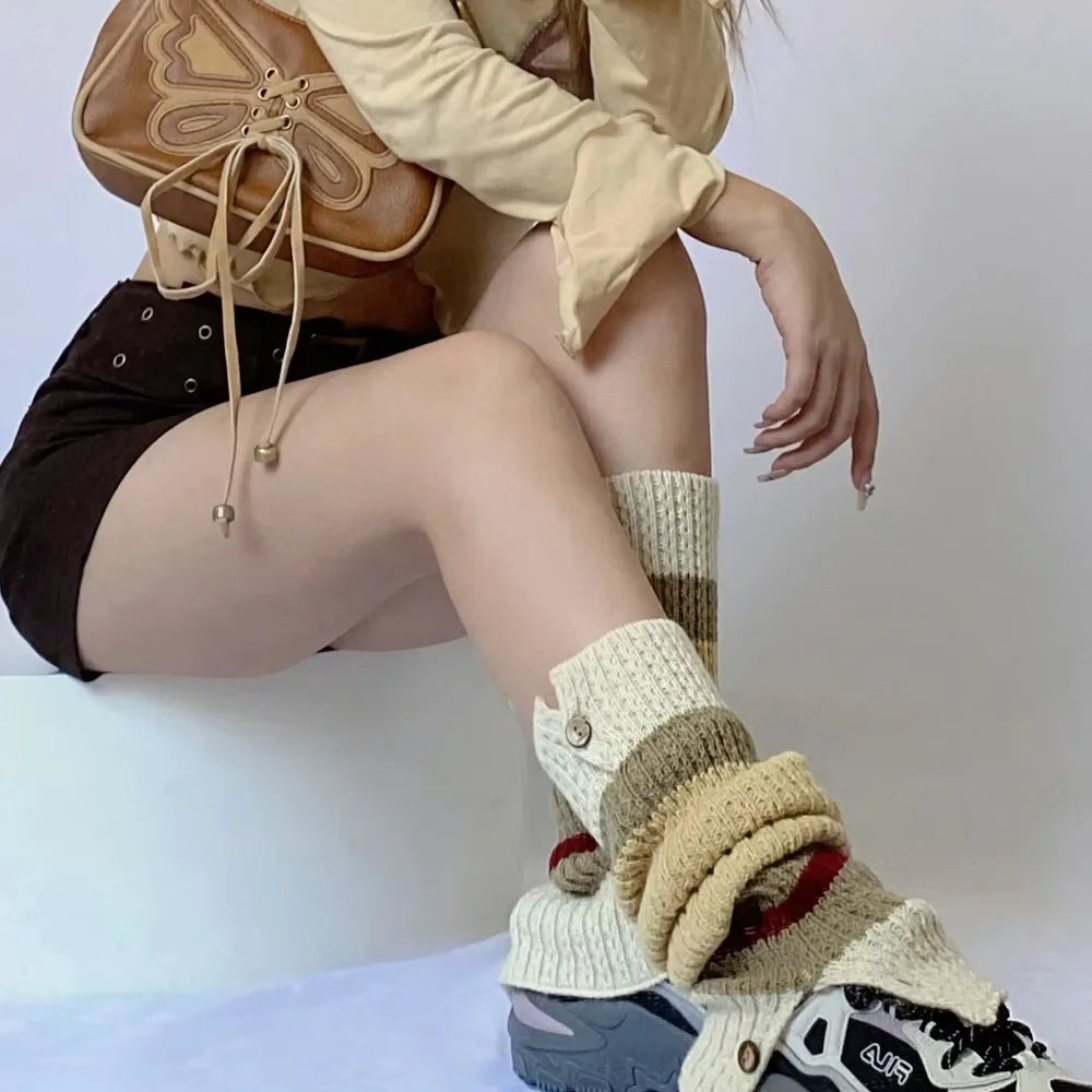 2 pair Women's Leg Warmers – Stretchy Knit Boot Cuffs, Cozy & Fashionable, Non-Slip, Extra Long, for Winter, Dance, Yoga, and Casual Wear (Trendy & Warm)