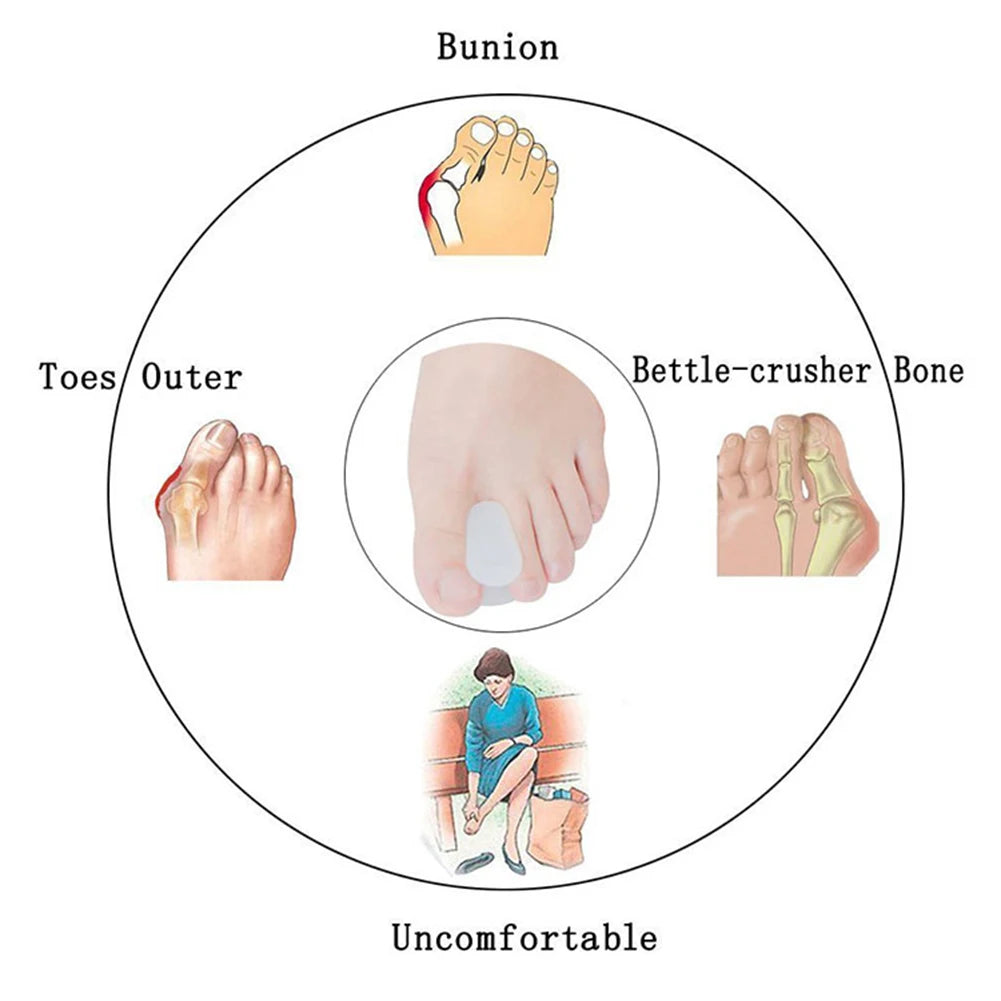 1/5Pair Gel Toe Separator Foot Care Tool Silicone Big Toe Bunion Straightener Valgus Hallux Bunion Protector Corrector Alignment