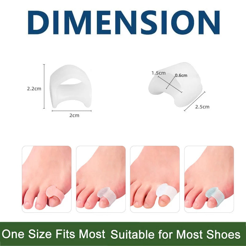8 Pcs Silicone Gel Bunion Corrector for Pinky Toes – Relief for Blisters, Swelling & Overlapping Toes | Soft & Comfortable Toe Separator for Women & Men