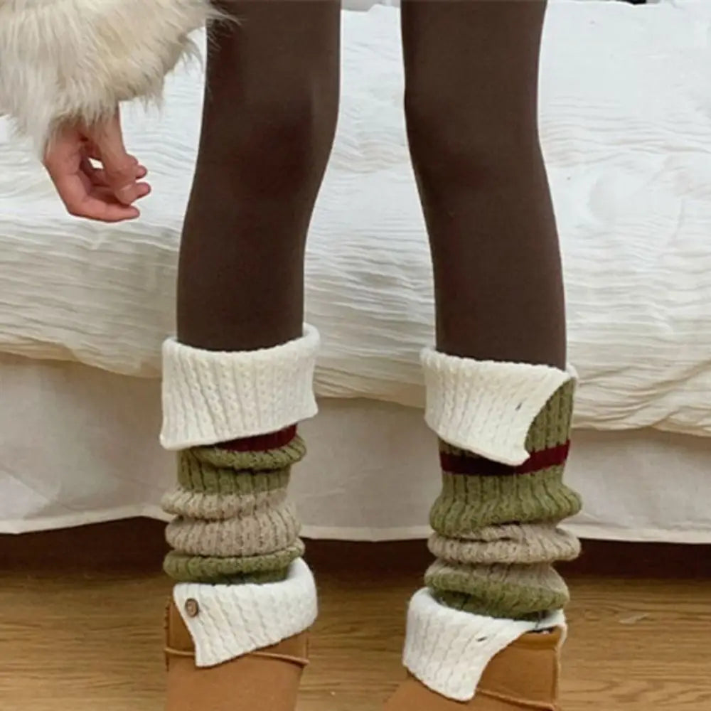 2 pair Women's Leg Warmers – Stretchy Knit Boot Cuffs, Cozy & Fashionable, Non-Slip, Extra Long, for Winter, Dance, Yoga, and Casual Wear (Trendy & Warm)