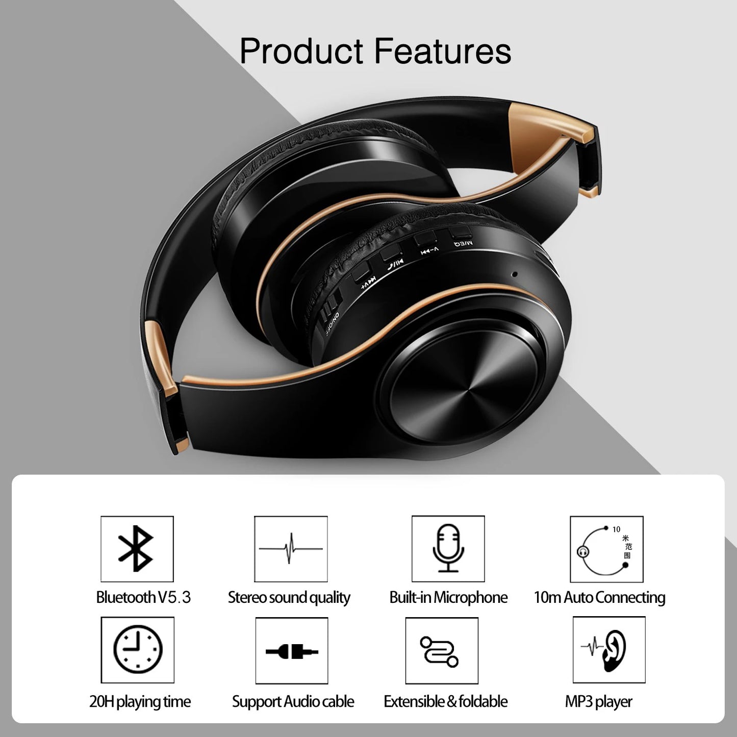 Headphones Bluetooth Headset Earphone Wireless Headphones Stereo Foldable Sport Earphone Microphone Headset Handfree MP3 Player