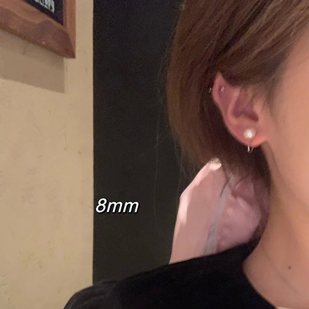 8/10/12/14mm Korean Fashion Pearl Clip Earrings for Women Girls Vintage Golden Ear Cuff Clip Without Pierced Ear Cuff Jewelry