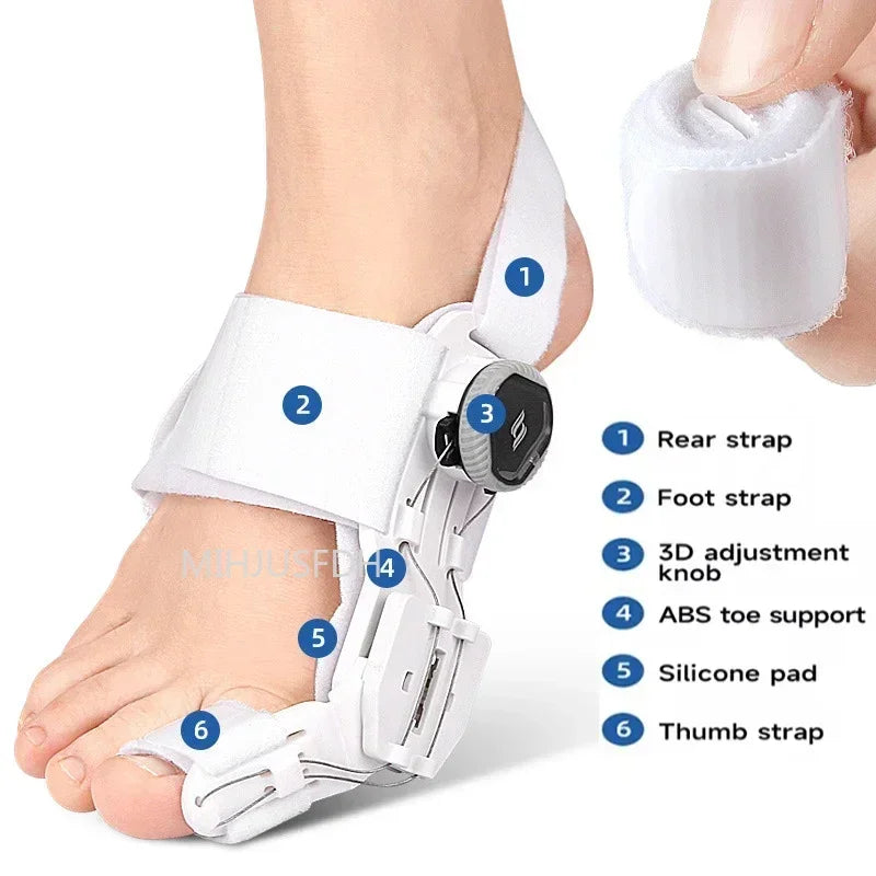 Bunion Corrector & Toe Straightener – Adjustable 3D Support Brace with Silicone Pad, ABS Splint & Comfort Straps for Pain Relief (Hallux Valgus, Big Toe Alignment)