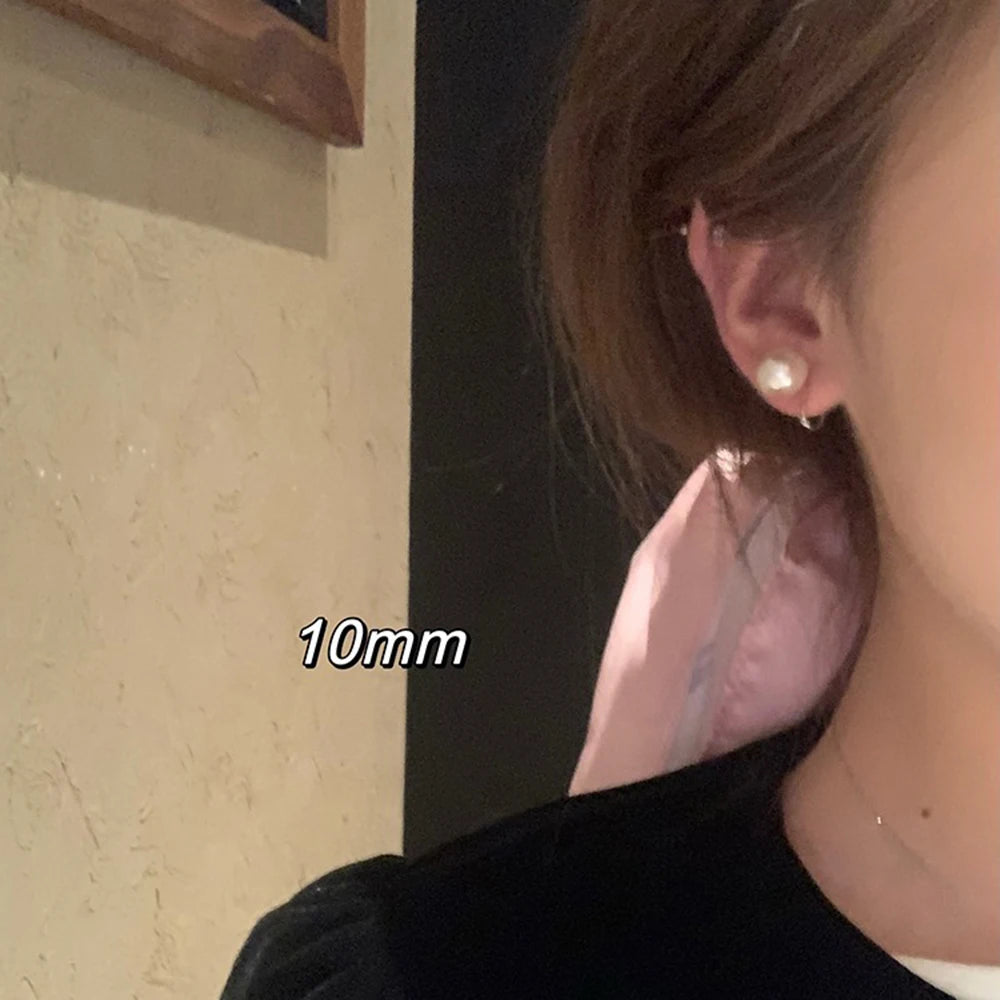 8/10/12/14mm Korean Fashion Pearl Clip Earrings for Women Girls Vintage Golden Ear Cuff Clip Without Pierced Ear Cuff Jewelry