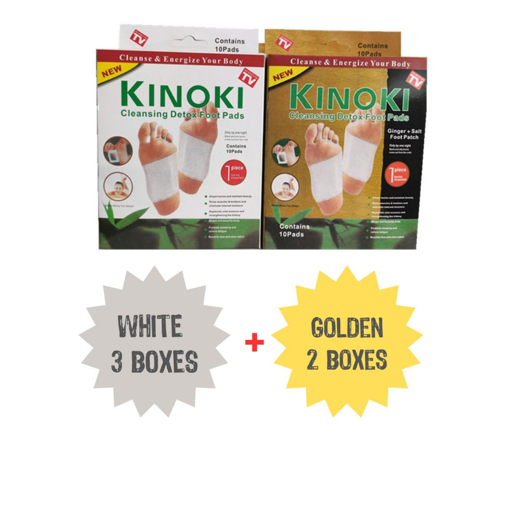 Kinoki 50/100 PCS Natural Ginger Salt Detox Foot Patches - For Relaxation, Detoxification, Enhancing Sleep, Body