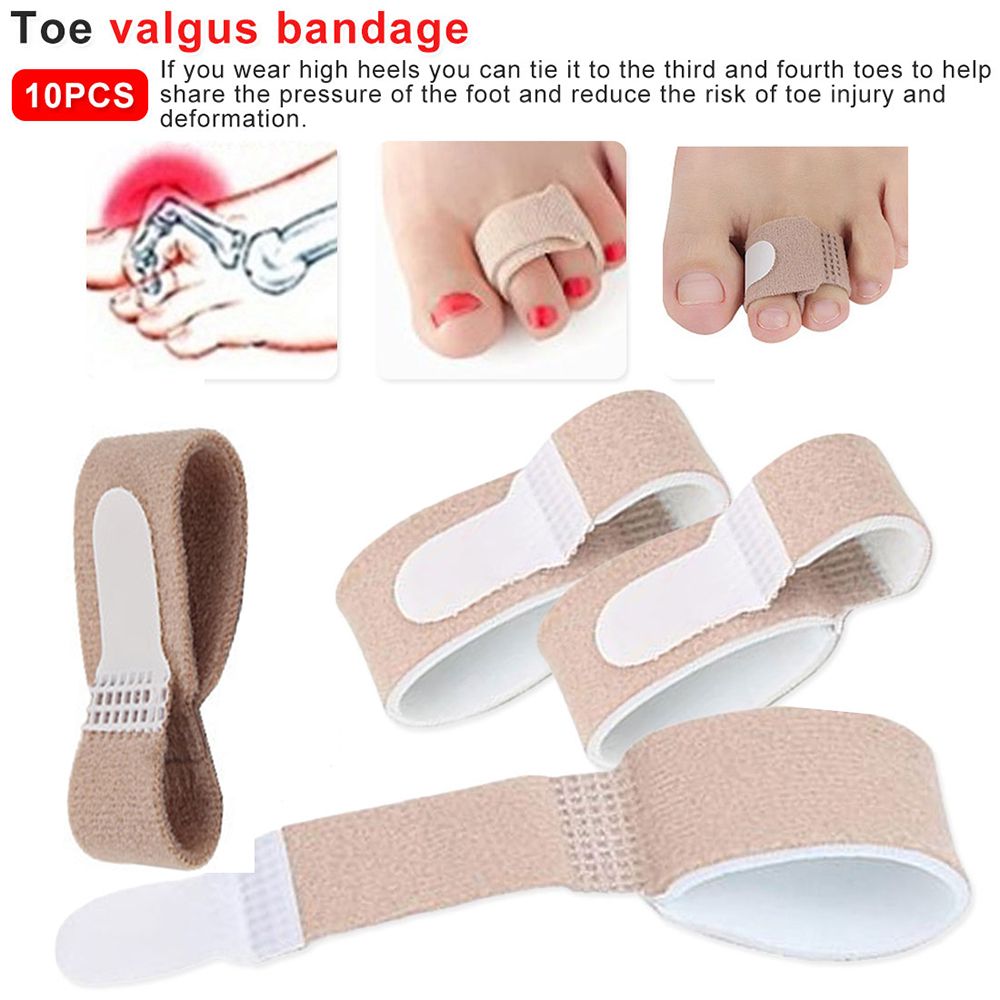 10 Pcs/lot Fabric Toe Finger Straightener Hammer Toe Hallux Valgus Corrector Bandage Toe Separator Splint Wraps Foot Care