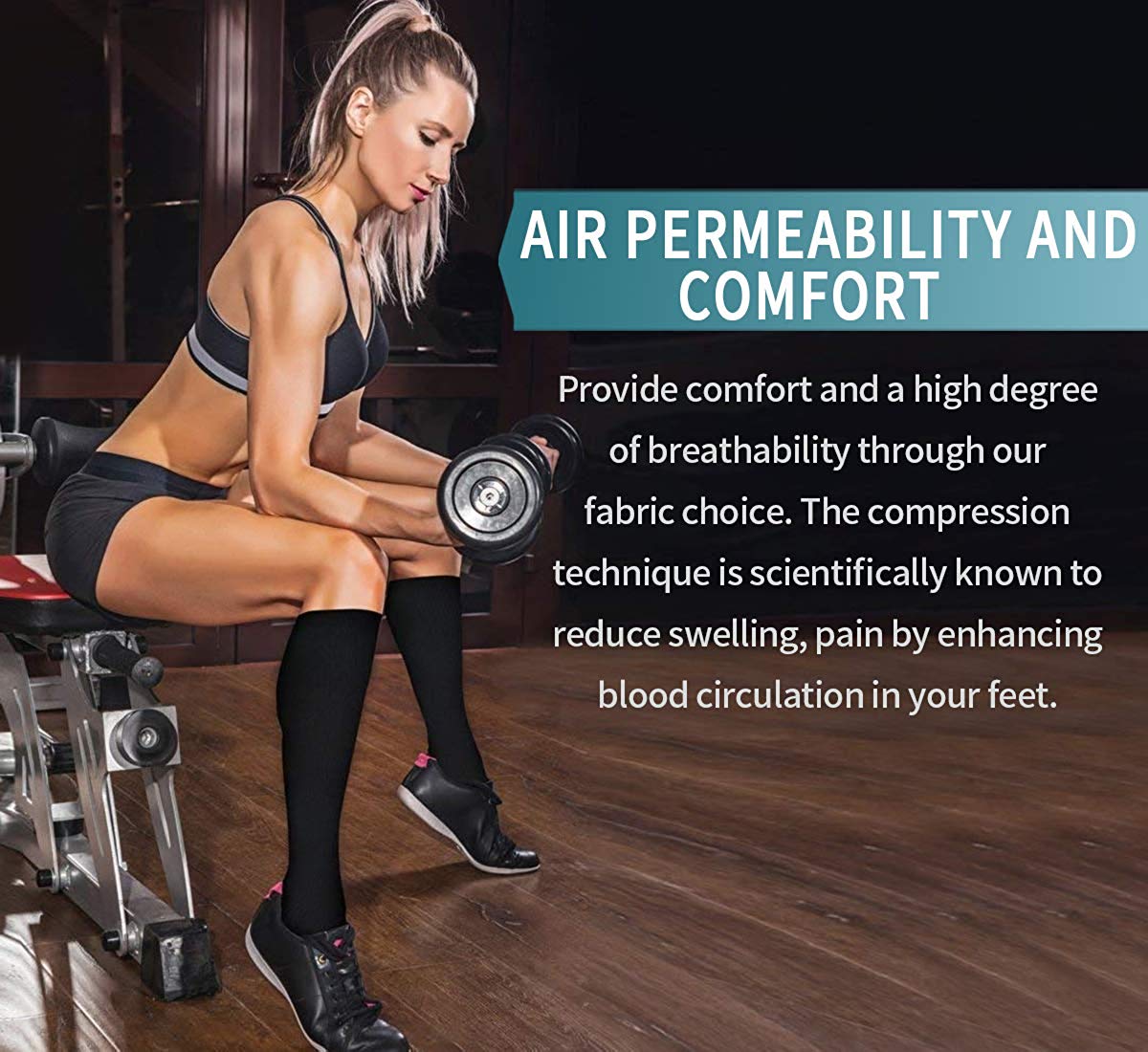 3 PAIRS Cycling Compression Stockings Flying Pregnancy Swelling Sports Socks Men And Women Hiking Running Socks 20-30 MmHg