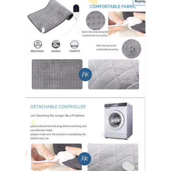Heated Pad with Timer | Comforting Heat Pack for Full Body Relief | Perfect for Therapeutic Massage, Menstrual Pain, an