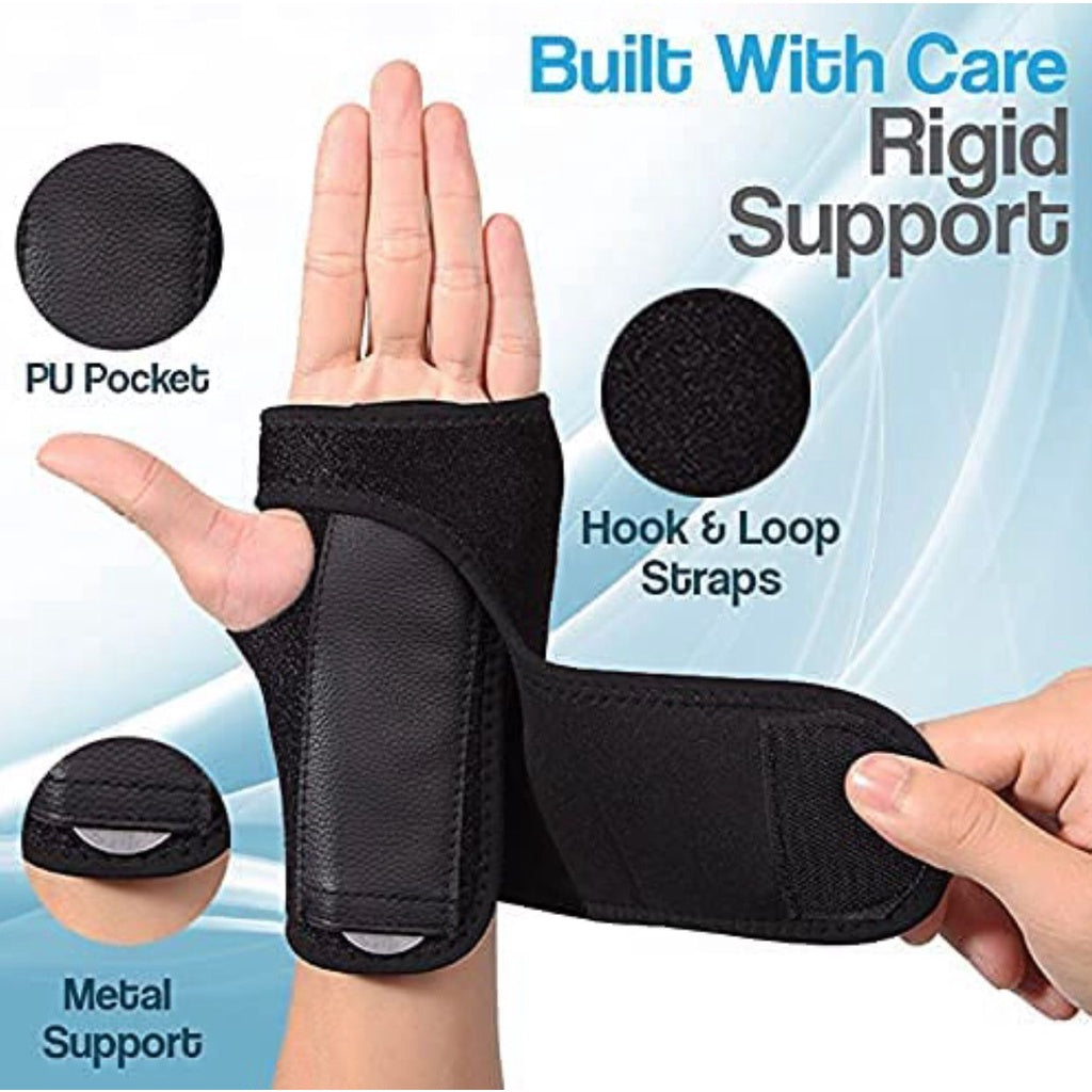 Adjustable Wrist Brace Guard Durable Steel Wrist Splint Support Strap Carpal Tunnel Tendonitis Stabilizer Arthritis Pain