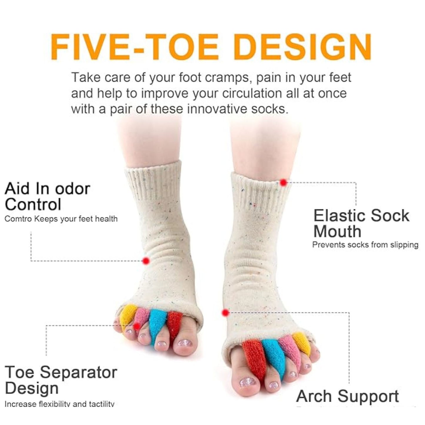 Foot Alignment Socks Toe Separators Bunion Socks Toe Separator Socks