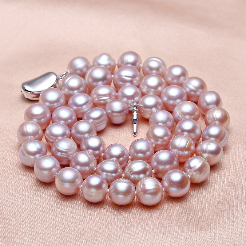 Beautiful Japanese AAA8-9mm Pearl Necklace Set 925s