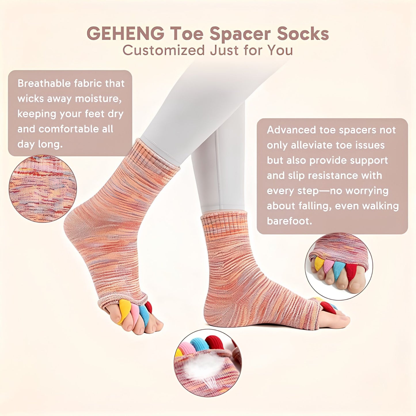 Foot Alignment Socks Toe Separators Bunion Socks Toe Separator Socks