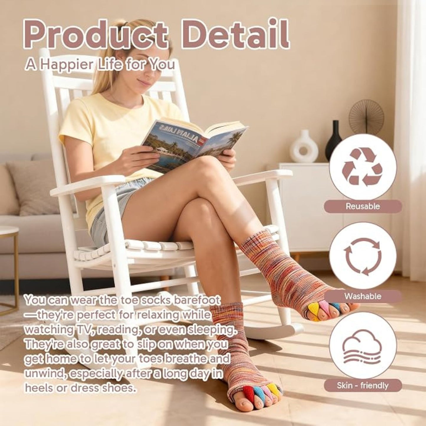 Foot Alignment Socks Toe Separators Bunion Socks Toe Separator Socks