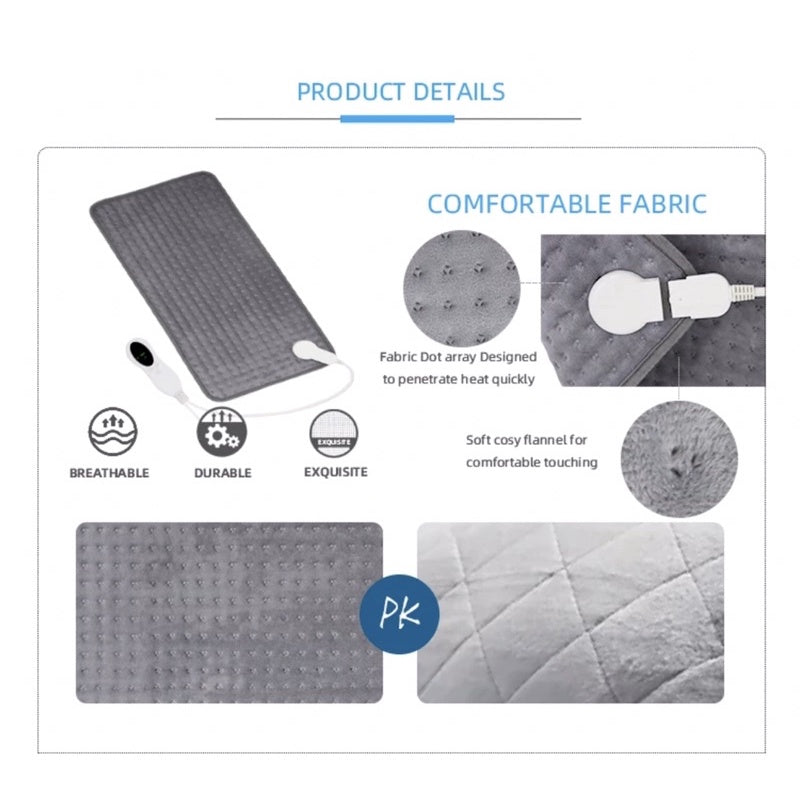 Heated Pad with Timer | Comforting Heat Pack for Full Body Relief | Perfect for Therapeutic Massage, Menstrual Pain, an