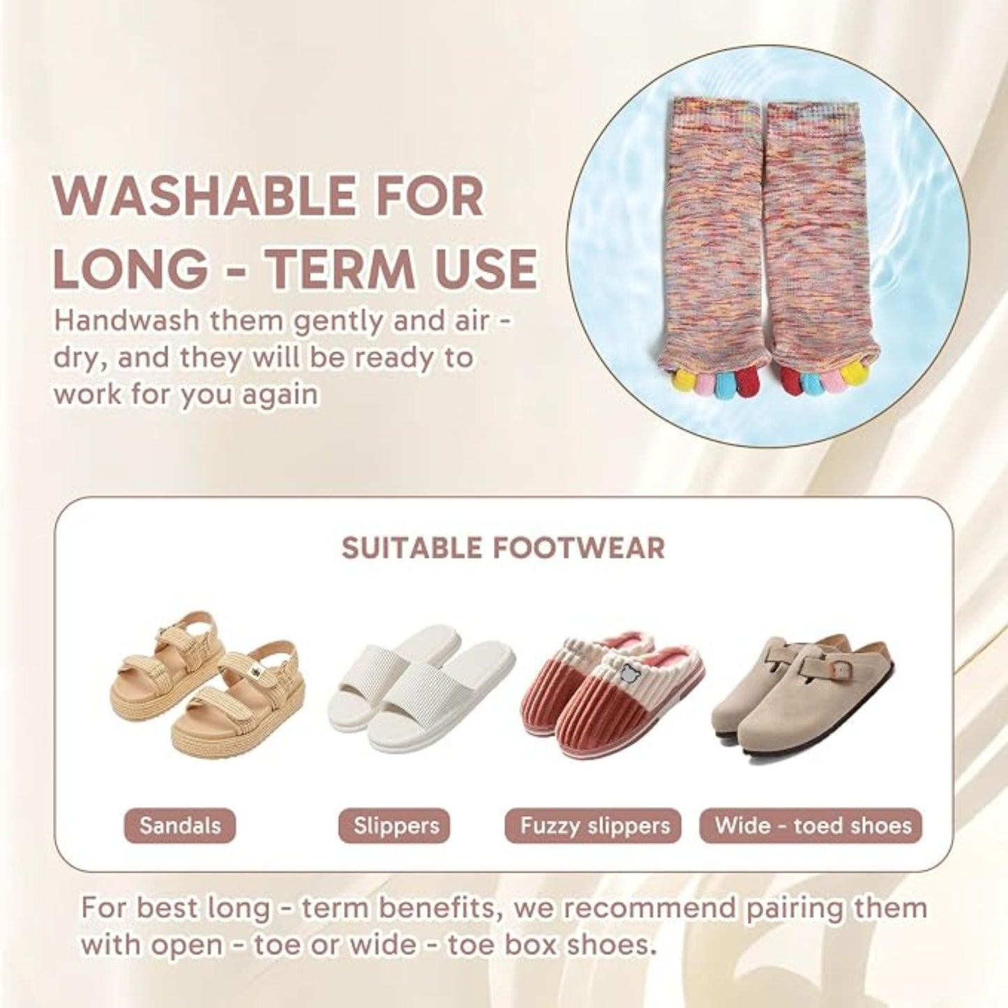 Foot Alignment Socks Toe Separators Bunion Socks Toe Separator Socks