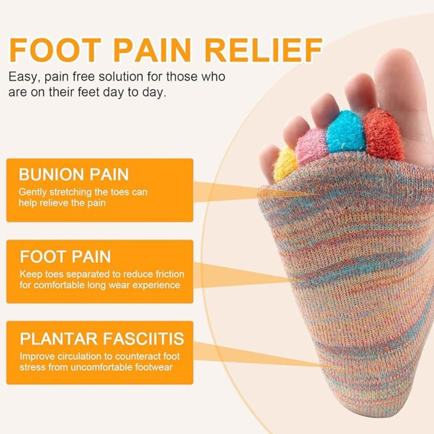 Foot Alignment Socks Toe Separators Bunion Socks Toe Separator Socks