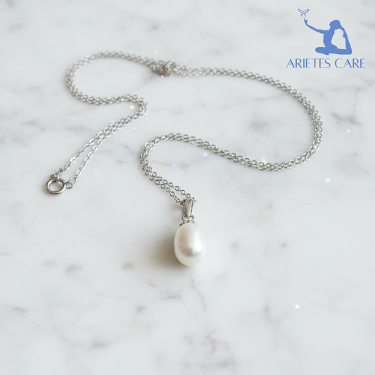 S925 Sterling Silver Teardrop Freshwater Pearl Pendant Necklace for Women | Quiet Luxury Elegant Jewelry Gift