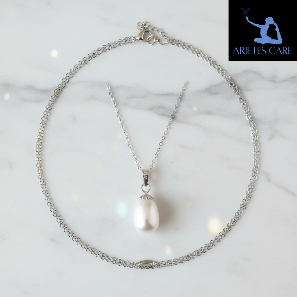 S925 Sterling Silver Teardrop Freshwater Pearl Pendant Necklace for Women | Quiet Luxury Elegant Jewelry Gift