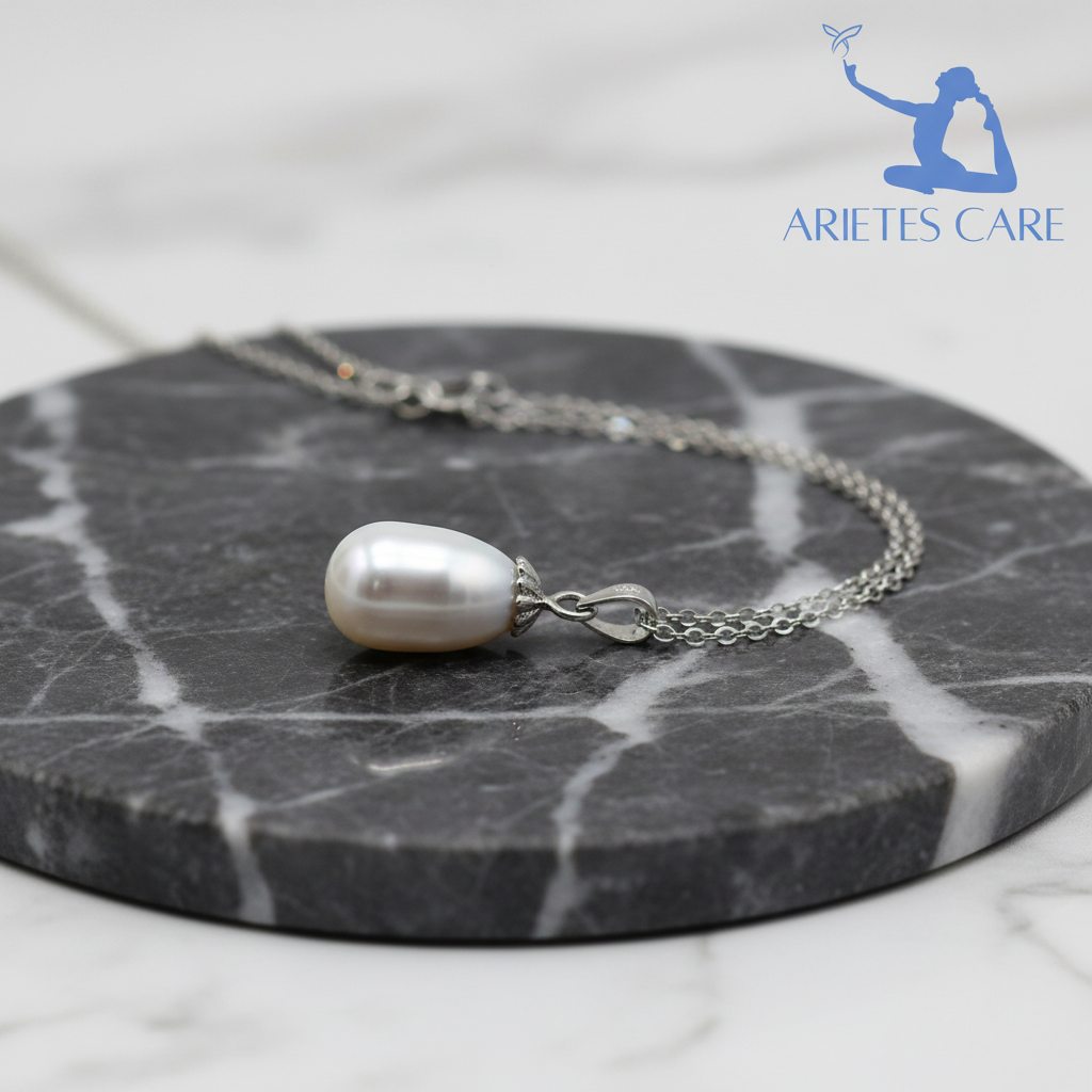 S925 Sterling Silver Teardrop Freshwater Pearl Pendant Necklace for Women | Quiet Luxury Elegant Jewelry Gift