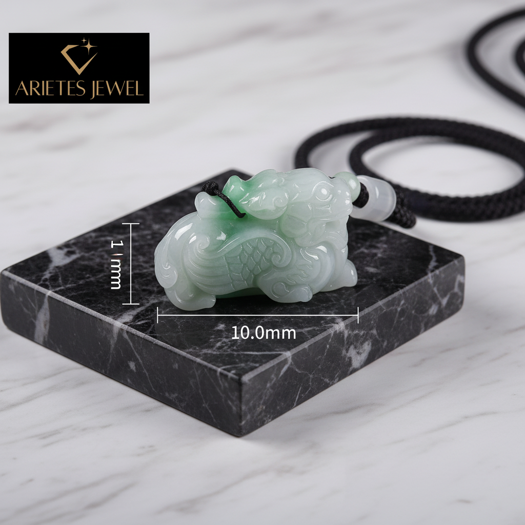Premium Grade A Icy Green Jadeite Pixiu Pendant - Auspicious Wealth Guardian & Luck Charm