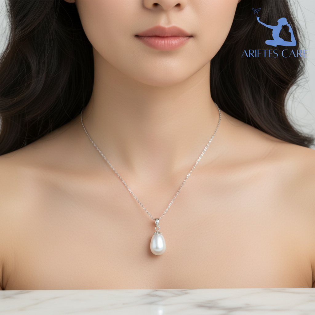 S925 Sterling Silver Teardrop Freshwater Pearl Pendant Necklace for Women | Quiet Luxury Elegant Jewelry Gift
