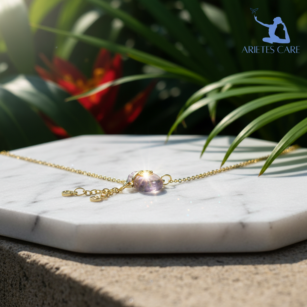 Natural Amethyst Lucky Bag Pendant Necklace - S925 Sterling Silver 14K Gold Plated Crystal Jewelry for Wealth & Calm