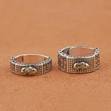 Auspicious Pixiu Couple Adjustable Ring for Wealth and Protection