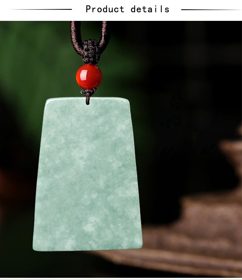 Certified Grade A Green Jadeite Landscape Carved Natural Jade Pendant necklace Violet Authentic Jade Protection Lucky Jewelry Gift Men Women