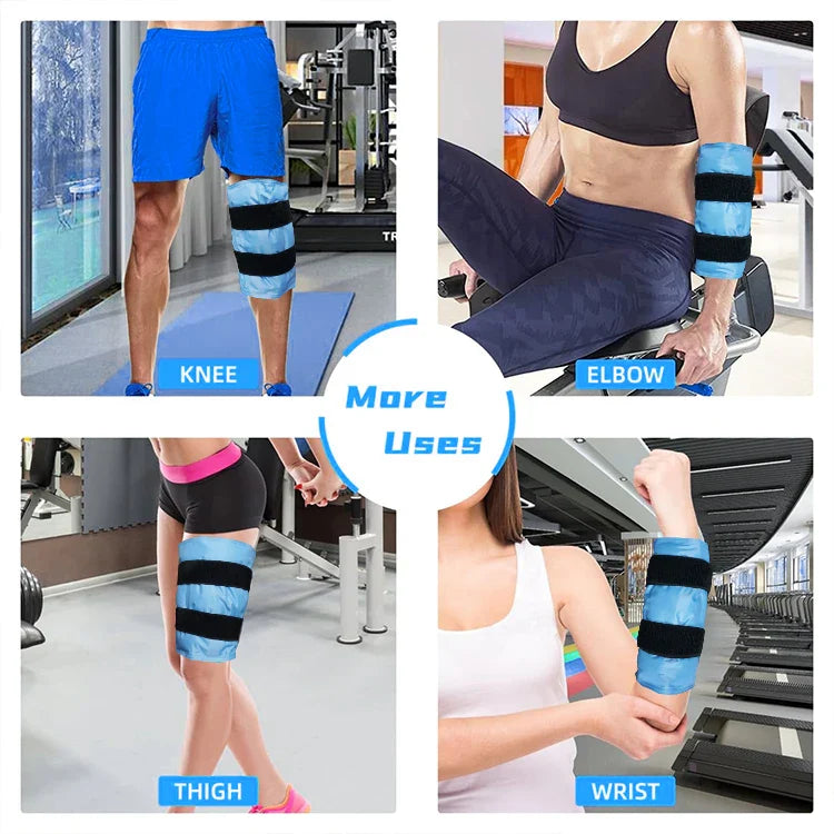 New Material Knee Ice Pack Flexible Knee Support Brace Wrap with Ice Gel Pack for Hot Cold Therapy