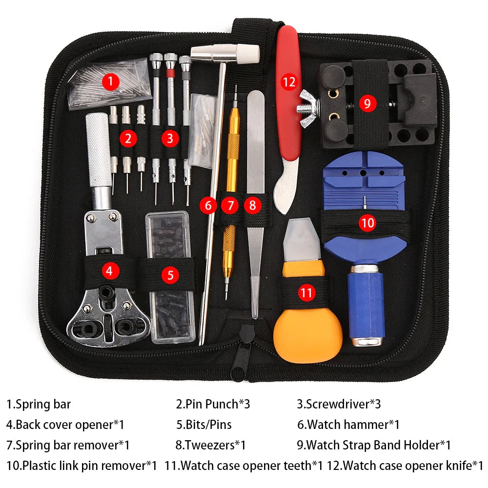 Professional Spring Bar Tool Set Watch Band Link Pin Tool Set 147PCS Watch Repair Tool Kit