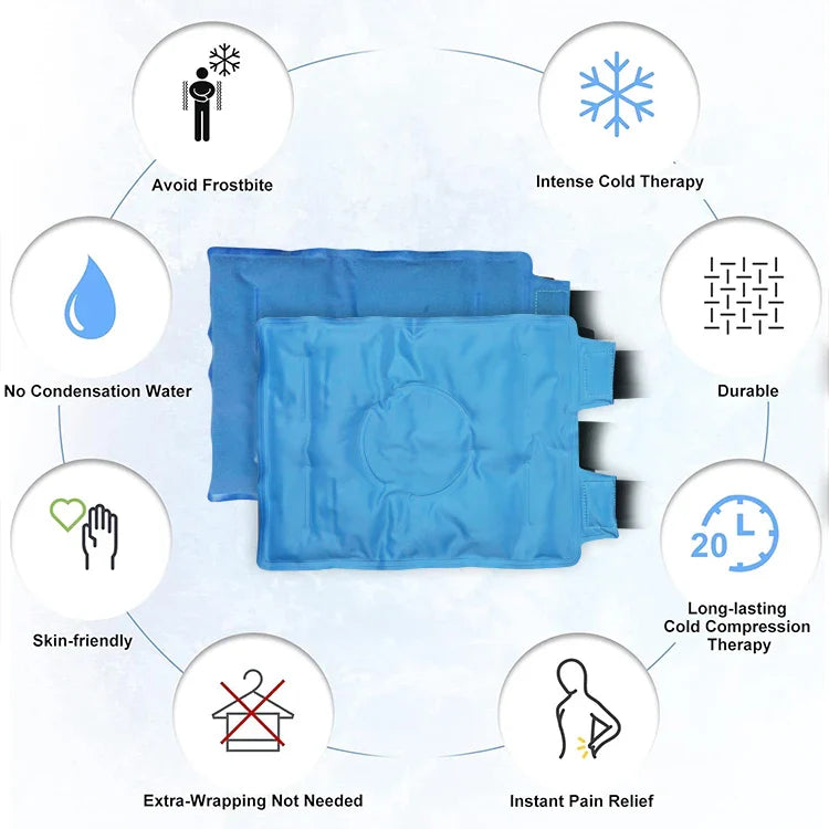 New Material Knee Ice Pack Flexible Knee Support Brace Wrap with Ice Gel Pack for Hot Cold Therapy