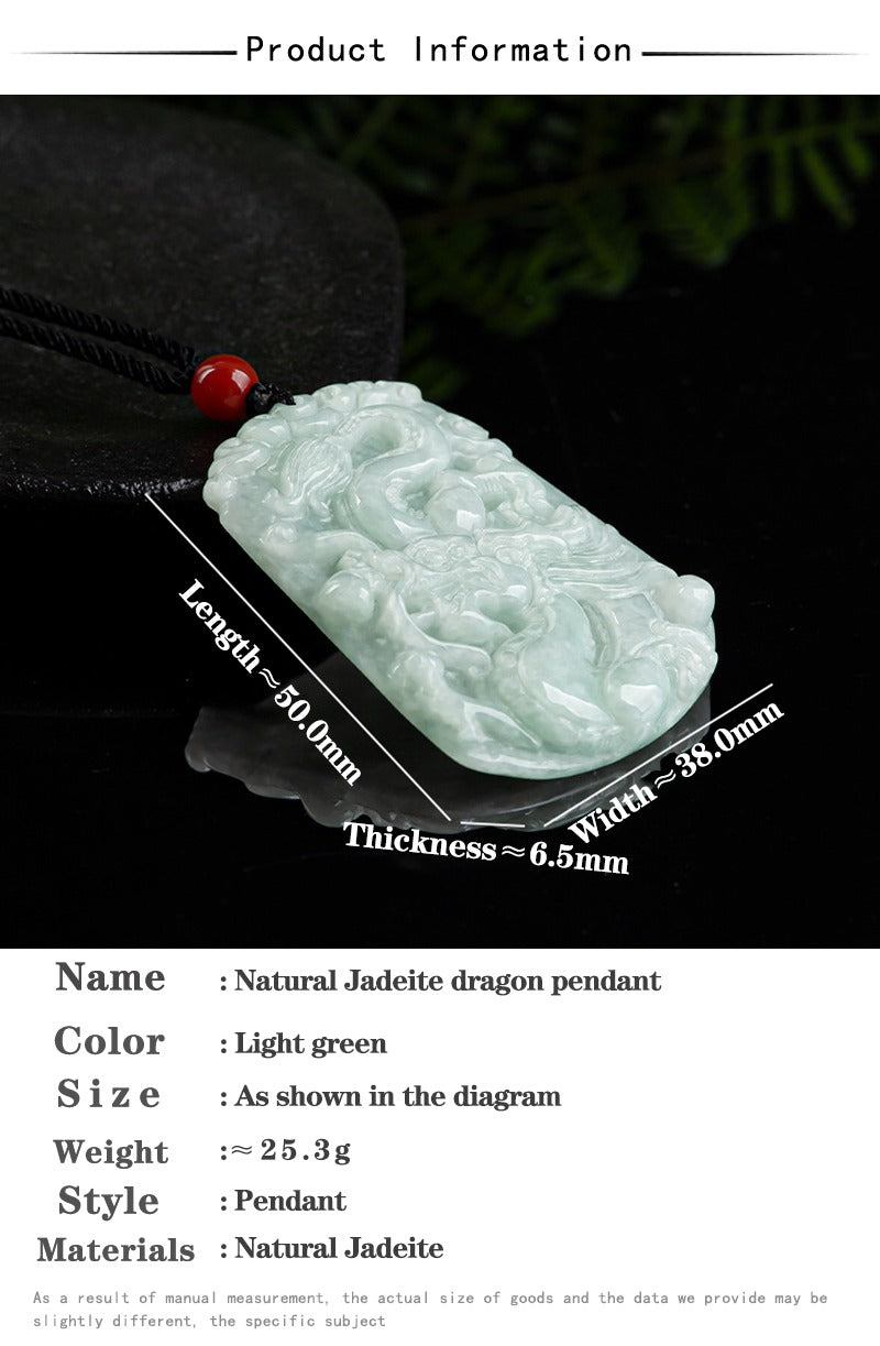 Natural Myanmar Jadeite Long pai pendant