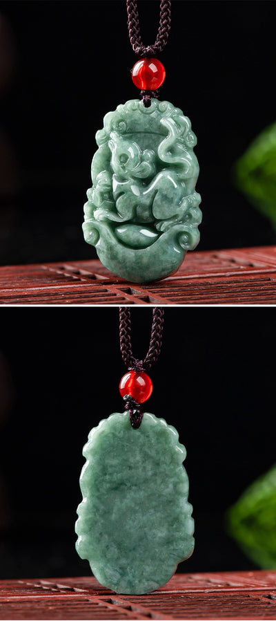 Natural Jadeite the twelve Jade zodiac necklace signs pendant fashion men's and women's accessories jade necklace