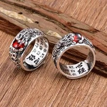Adjustable Prosperity Pixiu Charm Ring with Auspicious Engravings