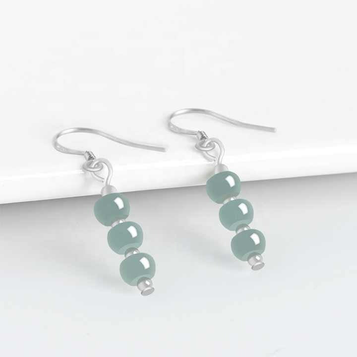 Jade Earrings Stud Exquisite Natural Jadeite Bluewater Abacus Bead Earrings - Authentic & Stunning Stud Jade Earring