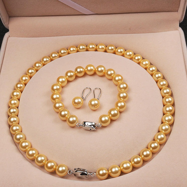 Beautiful Japanese AAA8-9mm Pearl Necklace Set 925s