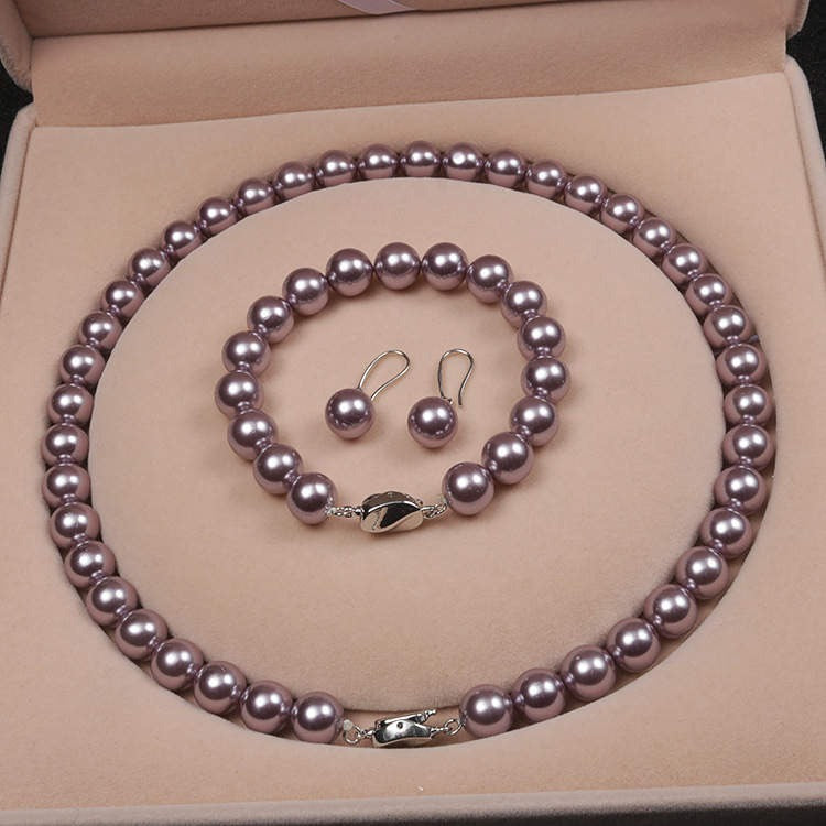 Beautiful Japanese AAA8-9mm Pearl Necklace Set 925s